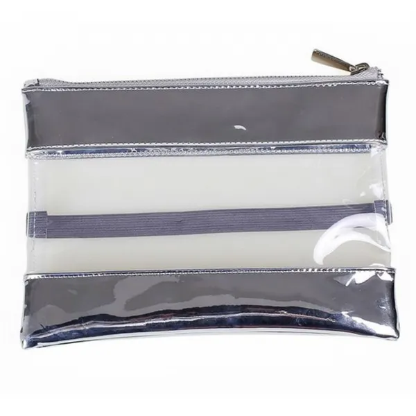 차분_무배_ Bua_w380e35 필기도구 문구용품 사무용품 필통 파우치 복덩이_ 묶음상품 투명멀티파우치 실버 X16개 W380e35 