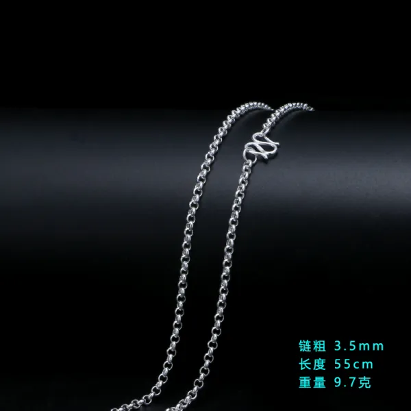 와이유 은고리 O자형 십자 목걸이 여한 999 순은 심플 남 쇄골 체인 학생 실버 퍼