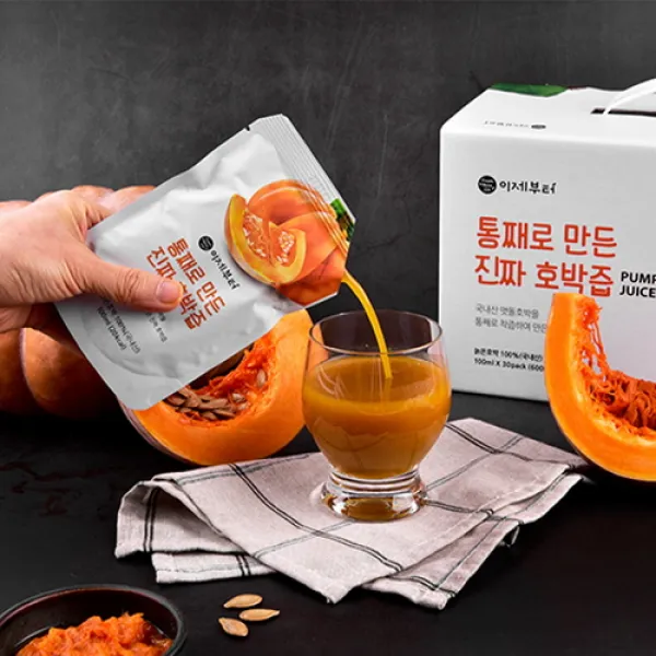 걸쭉하지 않을시 100% 환불 무설탕 착즙 늙은호박즙 과채주스 /호박즙 전통 산후 성형 단호박즙 임산부 호박손 통 출산 순수진한 생, 100ml x 15포(1+1 총 30포)