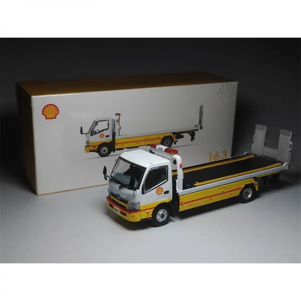Tiny 1/64 Shell Flatbed Tow Truck HINO 300 소방차 자동차 모형 합금 모형 한정판 수집하다