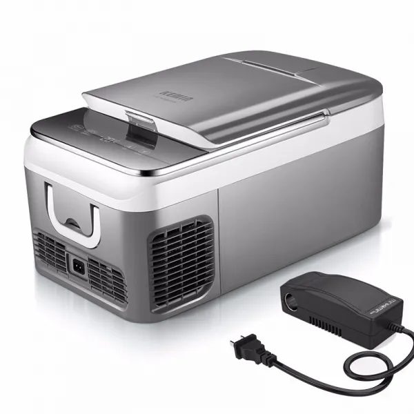 냉장고 12V 자동차 24V 트럭 24V 냉동캠코더 미니 냉장고 결빙프레스 인슐린 냉동냉장고 18L 그레이 (12v-24v-220v 카, 단일상품