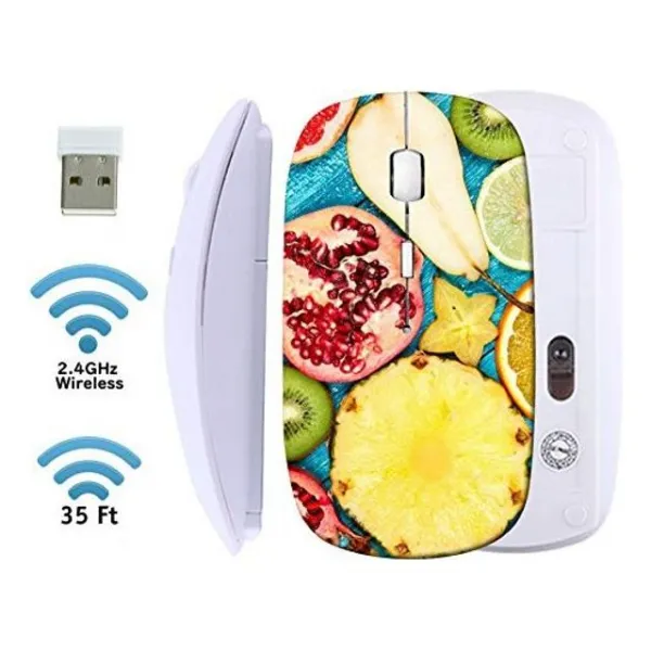 [해외직배송][주위-단순변심 불가상품]MSD 무선 마우스 2.4G USB 수신기가있는 검은 색 기본 여행 마우스 노트북 PC 노트북 컴퓨터 용 1000 DPI로 무소음 및 무음 클릭 MacBook 이미지 ID 34259372 다채로운 과일 조각 세트, 본상품선택, MYADAVaqyA _ 7 월 4 일 독립성 _ 723