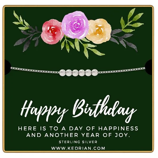 KEDRIAN 생일 축하 팔찌 925 스털링 실버 생일 축하 엄마 선물 여성을위한 재미있는 생일 선물 여성을위한 생일 보석 감상적인 생