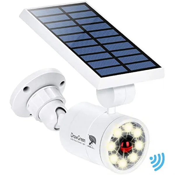 NMT 태양 광 모션 센서 조명 야외 알루미늄 1400LM 따뜻한 백색 LED 스포트라이트 9W (130W Equ.) 정원 진입로 파티 오용- P077107H2B68782, 기본