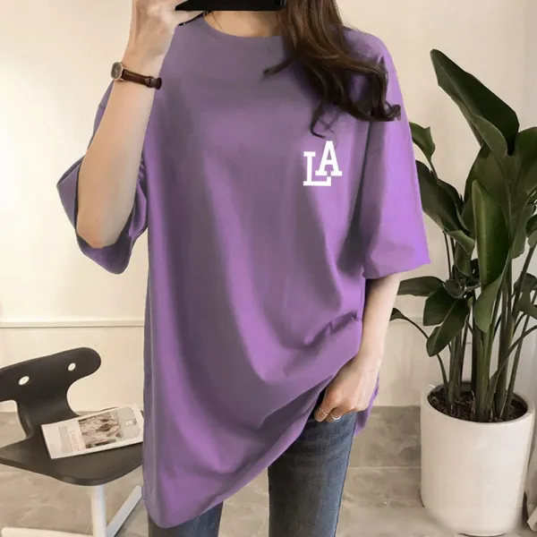 [오늘발송] 스타일아유 여성 LA 오버핏 레이어드 박스 반팔 롱 티셔츠 루즈핏 빅사이즈 여자 티셔츠