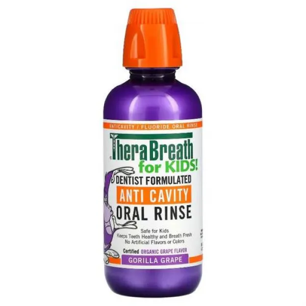TheraBreath Anti Cavity Oral Rinse for Kids Gorilla Grape 16 fl oz (473 ml)