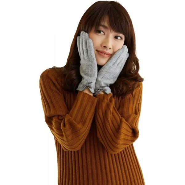 searina 장갑 여성 스마트 폰 스마트 폰 대응 장갑 가죽 바람 리본 터치 패널 대응 발매기 ATM 스마트 폰
