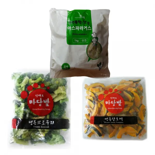 3품목 아스파라거스 브로콜리 단호박(유피), 3봉, 3kg