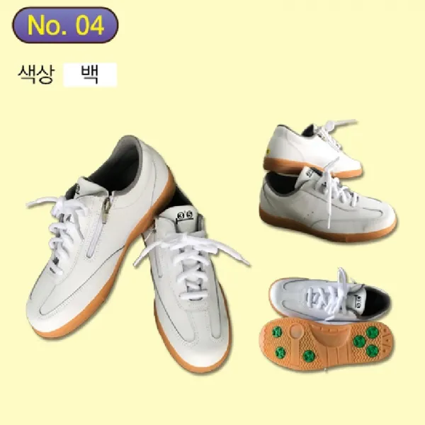 삼오 게이트볼신발 04 가죽 흰색 (지퍼-끈)225~280mm