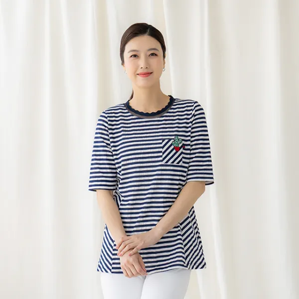 엄마옷 마담4060 줄무늬선인장티셔츠 TE004029