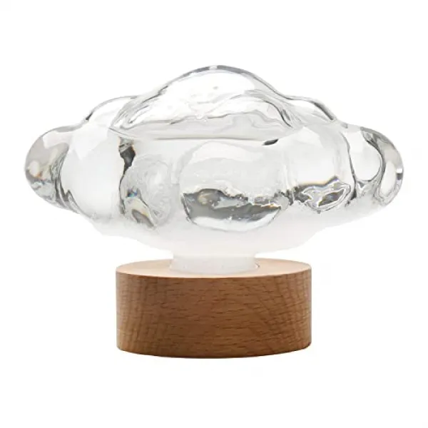 NMT Yancheng Glassman Arts Crafts Co. LTD 무엇 지구 폭풍 유리 날씨 예측기-가벼운 나무 기초에 3D 구름 예 - P0327081FF1D823, 기본