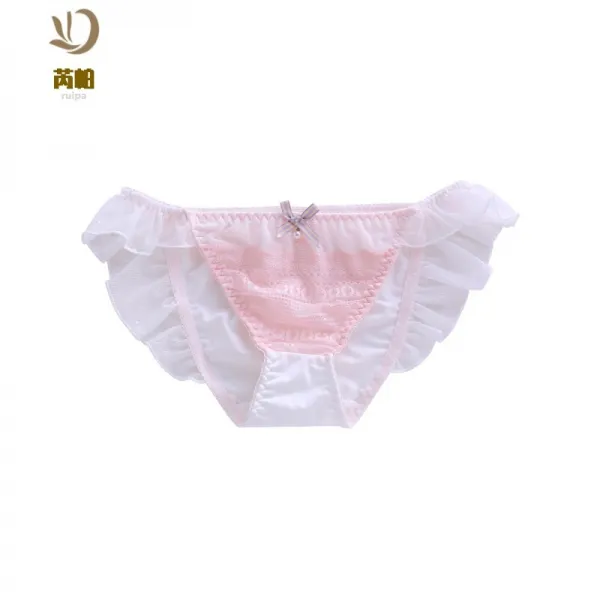 작은 망사 날림 팬티 허리 낮춘 귀여운 귀요미 소녀 심수 뚱뚱한 차리본 달콤 핑크 M, 단일상품