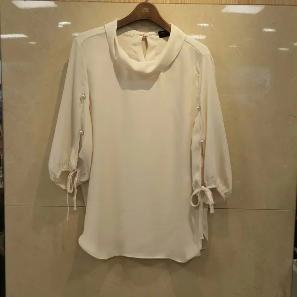 엠벨라 울산점 2020년 여름최신상**소매통 진주 끈으로조졀&&뒷단추 촉감 하늘하늘$$시원한블라우스(55 66 77 88)사이즈