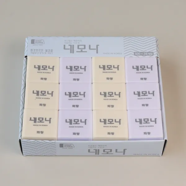 화랑고무 네모나 500 지우개 1갑 36개입, 단품