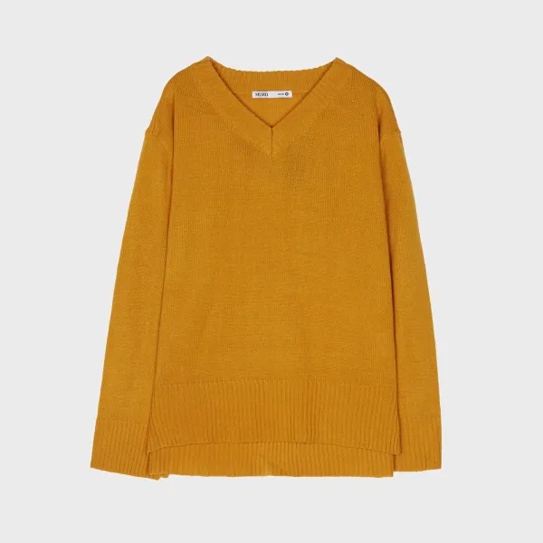 미쏘 비비드 V넥 솔리드 니트 Miwka9t71t