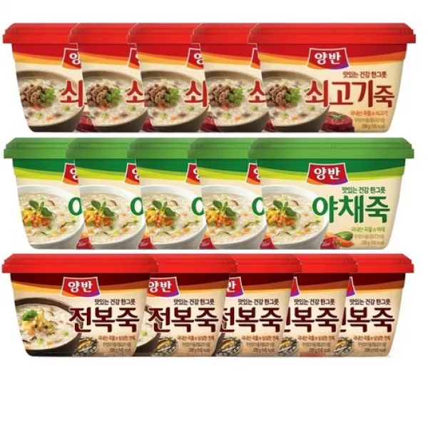 동원 양반죽 15개 모음(전복5 야채5 쇠고기5), 1개