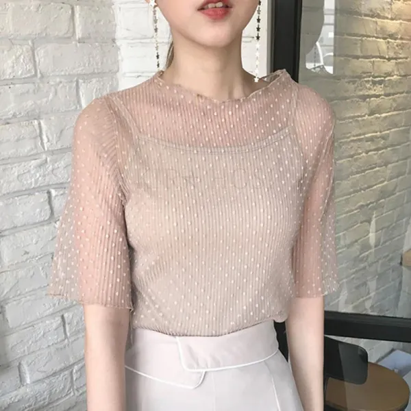 kirahosi 블라우스 여성 도트 빅사이즈 오버핏 상의 99호 + 덧신 증정 CDqg0o4g