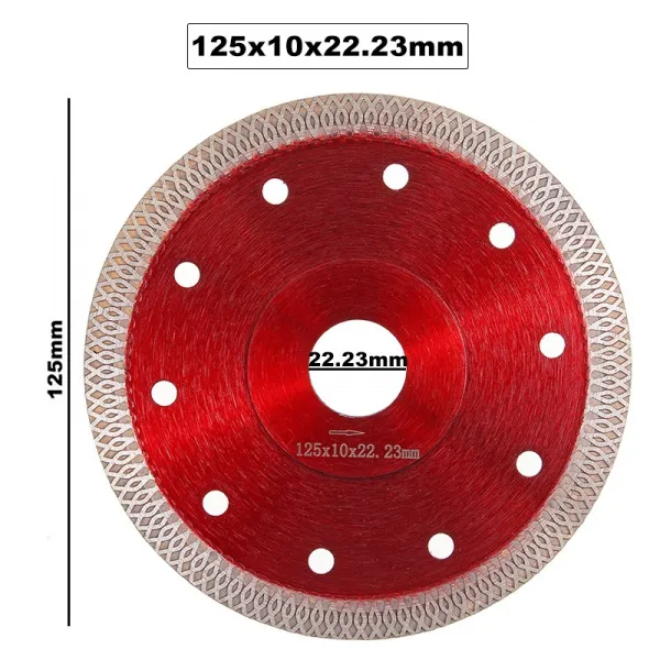 INSMA 125mm 내경 22.23mm 빨강색 금강석파형톱날 철근 콘크리트팁쏘 톱날 캇타류 원형팁쇼