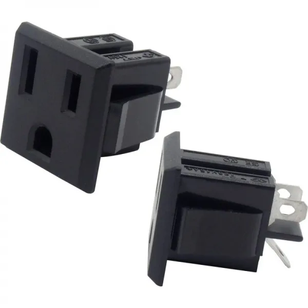 오디오 팬들 전원 소켓 접지 터미널자 접지 콘센트 패널 마운트 매몰 125V 15A 2점, 1