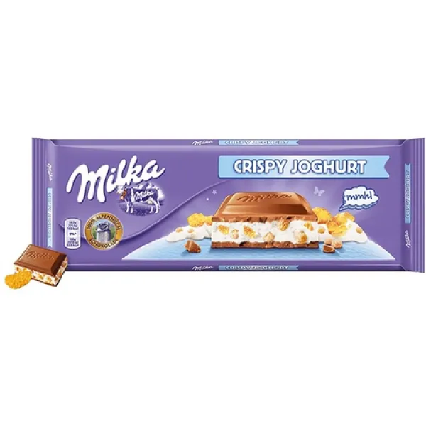 Milka Crispy Yogurt Chocolate Bar Candy Alpenmilch Original German Chocolate 300g10.58oz, 상세 설명 참조0