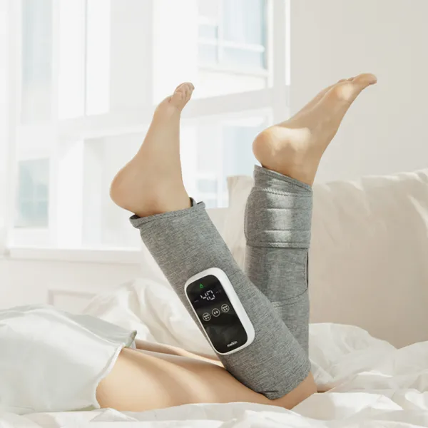 멜킨 엘프리 공기압 종아리 마사지기 온열 무선 다리 안마기, 종아리 마사지기_브리즈 그레이(좌&우 한세트)