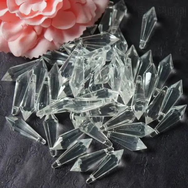 400pcs / lot 31mm 고드름 프리즘 U 결정 아크릴 화환 스트랜드 펜던트 프?