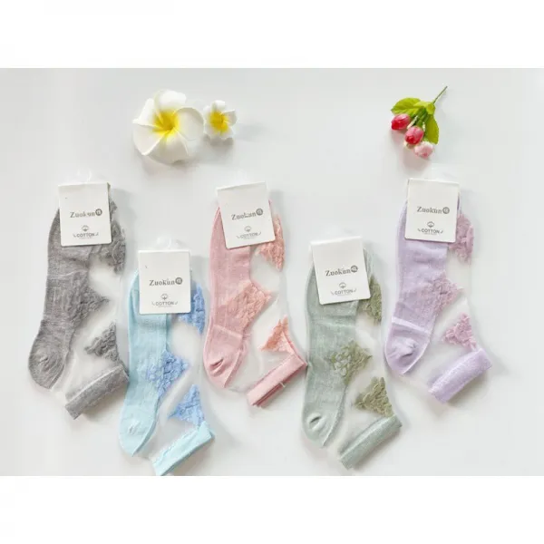 캐릭터 양말 자녀 단말 큐트 가을겨울 순면 라이트 ins 낮음 도움말, 여성 크리스탈 양말 브리프 5겹