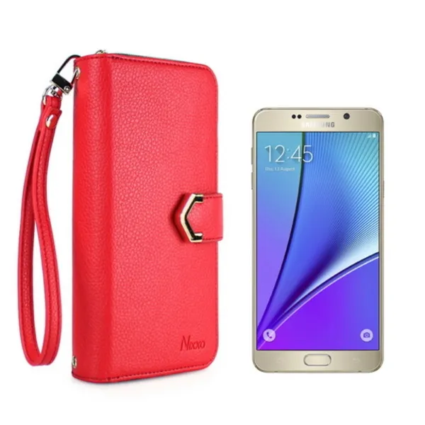  바보사랑 갤럭시노트5 닉소 지퍼 지갑케이스 Sm N920 색상:레드 상세 설명 참조