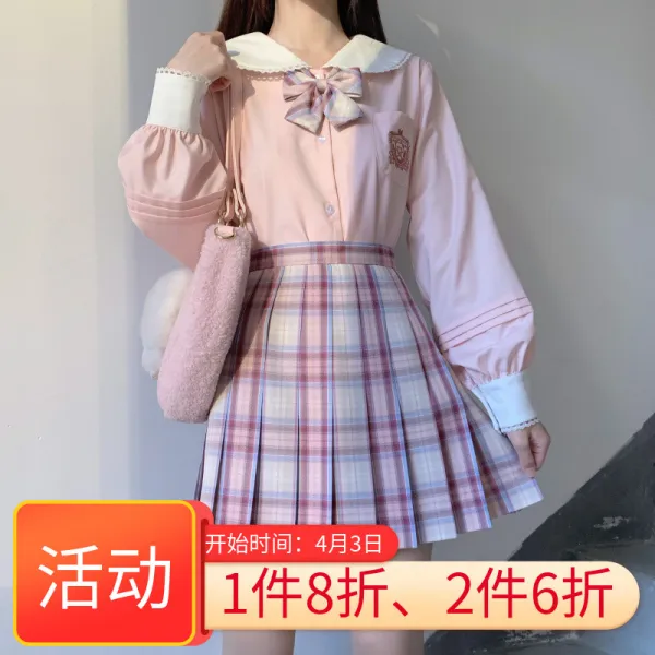1건 8꺾다 2건 6꺾다 눈물 봄 여름 JK 유니폼 정통 플리츠스커트 미니 체크