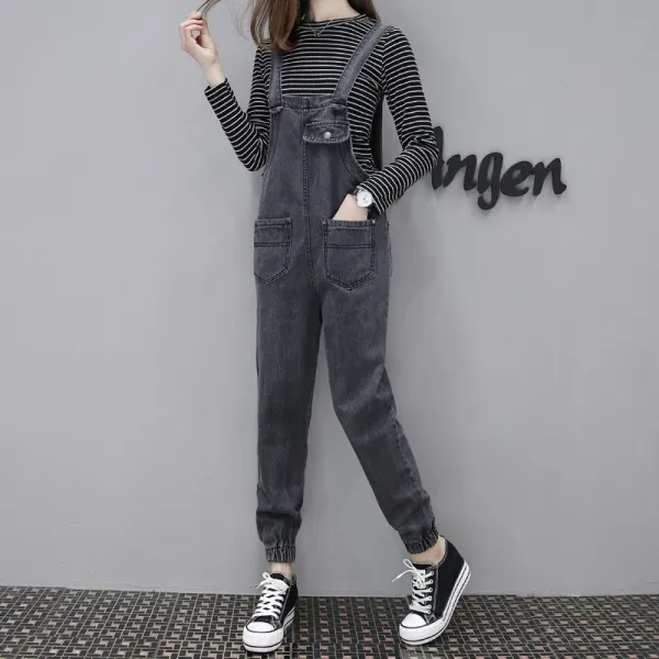머머다 여성 멜빵 청바지 점프수트 슬림핏 오버핏04 Wls04