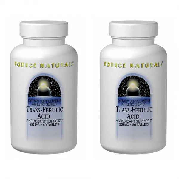 Source Naturals 소스 내츄럴 트랜스 Ferulic 페룰 산 250mg Trans-Ferulic Acid 250 mg, 60정, 2개