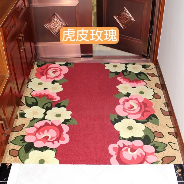 카페트 현관 매트 도어매트 문입구 재단가능함 가정용 물흡수 신발깔창 거실 화장실 미끄럼방지매트, C07-하늘의 교만함-호피 로즈