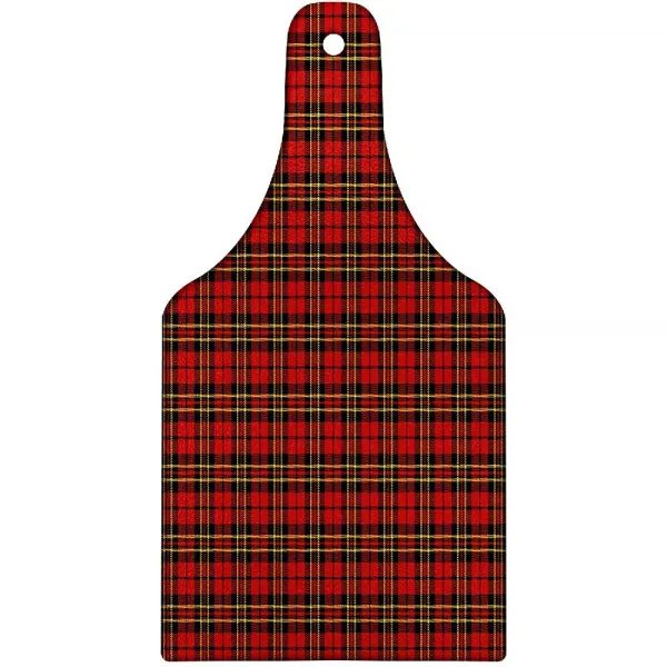 Lunarable 도마 고전 셀틱 패션 타탄 점검 및 줄무늬 문화 민속 영감 장식 강화 유리의 절단 및 이사회 봉 상세페이지참조