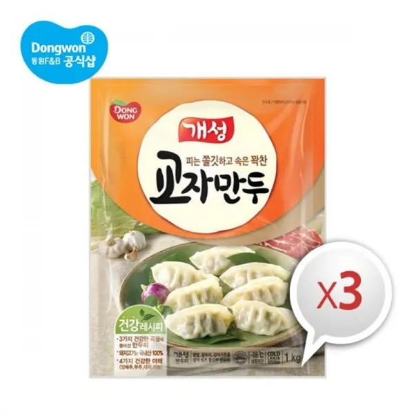 동원애프앤비 동원 NEW 개성교자만두 1kg 3봉 총3kg, 선택/없음
