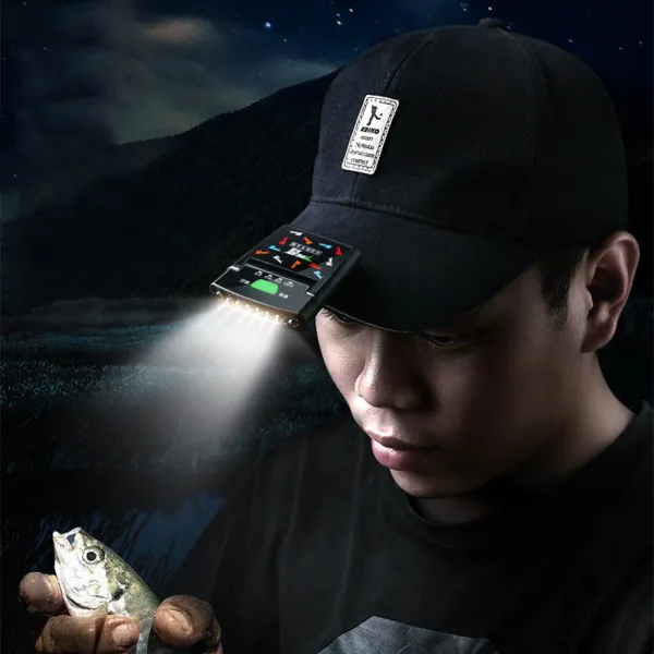 NLOOK 센서캡라이트 충전식랜턴 밤낚시 헤드랜턴 모자랜턴, 블랙