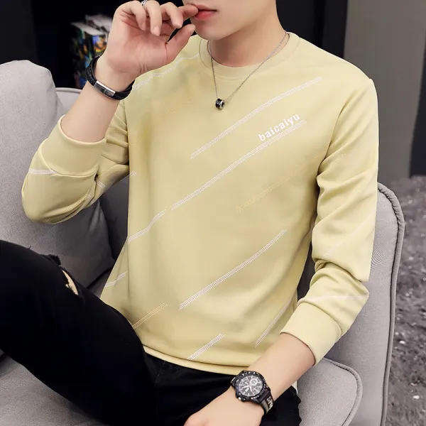 오팔오오팔 긴팔 티셔츠 남자 가을 슬림 패션티셔츠 솔리드셔츠07 GMS07 599378001184