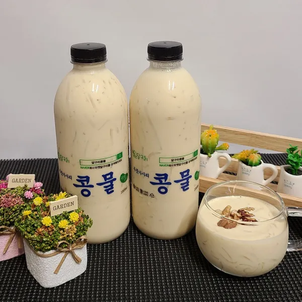 마켓달구리 우뭇콩물 1리터 2ea 국산콩100% 생면무료증정 무첨가 콩물 우뭇 콩국물 국산콩두유 무첨가두유