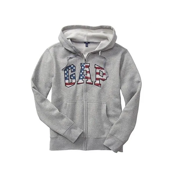  갭 Gap 기모 후드집업 159383 00 그레이 성조기 남녀공용