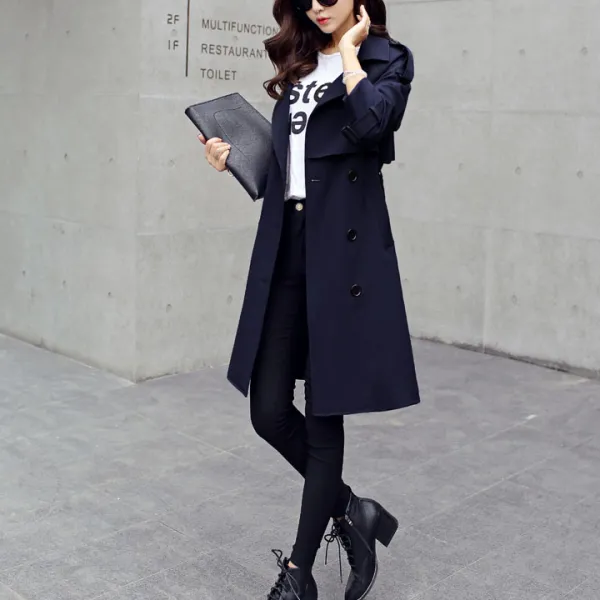 모리아 봄 가을 여성 트렌치 코트 QQ