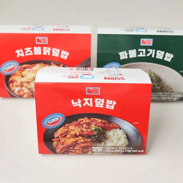 씨름 SSIRM 냉동 덮밥 3종 묶음세트 불낙지 파불고기 치즈불닭덮밥 300G 6개입, 단품