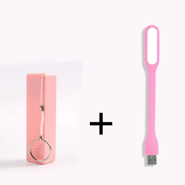 천텍스 적용 미니 큐트 핸드폰 비상충전 전보의 보배 유니버설 타입 1200MAH, 보조배터리 _스탠드 _핑크
