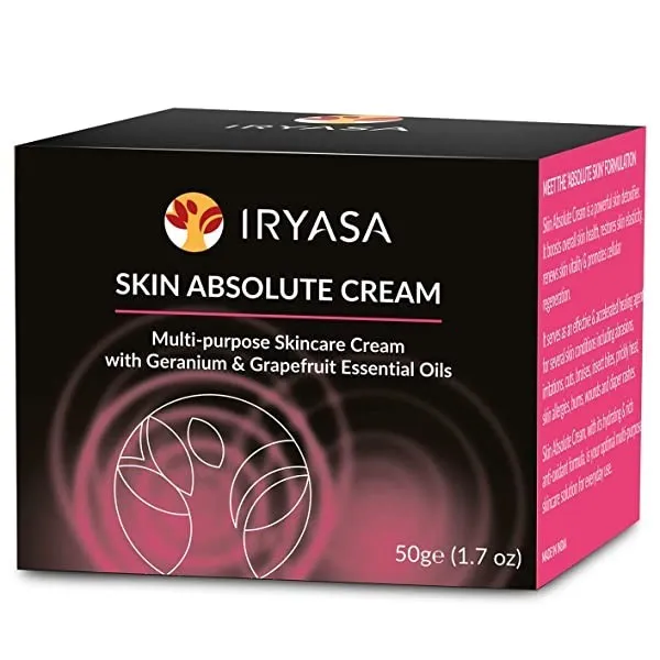 이랴 사 스킨 앱솔루트 크림 건성 가려움증 완화 건선 완화 습진 완화 두드러기 트리트먼트를위한 천연 스킨 리페어 크림 발적 완화 페이스 크림 갈라진 피부 리페어 바디 크림 1 제라늄 Amp 자몽 에센셜 오일_1.7 온스
