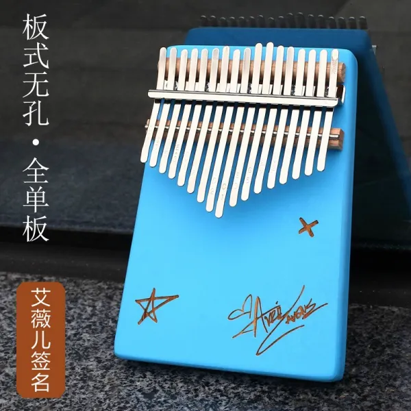 휴대용 Kakalimba 엄지 피아노 Kalimba17 톤 팀파니 Plectrum 성인 초보자 악기 17 톤 블루 에이브릴