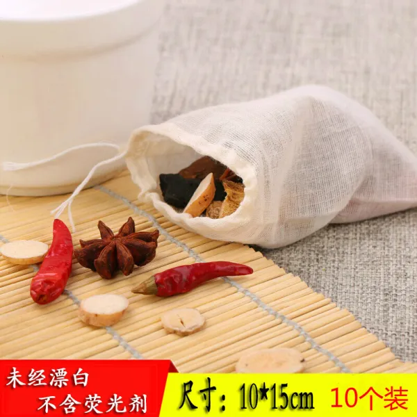 마카오 건사 포대 면 다기능 향료 보쌈 육수 양념 양념 보정 한약 찌꺼기 여과자루 가용수료 가방 두껍다 차 가방 찌꺼기 포켓 포켓 포켓 포켓 포켓 포켓 포켓 10개 10*15cm