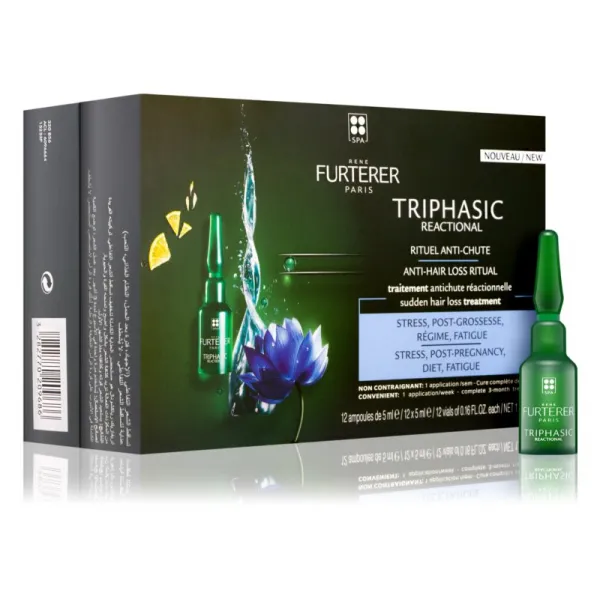 르네휘테르 Triphasic Reactional Complex Care for Reactive Hair Loss 유럽직배송, 12 x 5 ml
