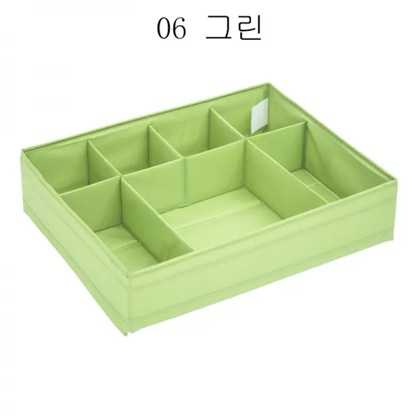 DALIN 패브릭리빙박스 서랍형 수납박스 내의수속함 내구속에 양말을 넣을 수 있는 고도의 흡착형 구내구형 천예브라 3가지 분단 기숙사의 학생. XT21 A8, 1개, 06 그린