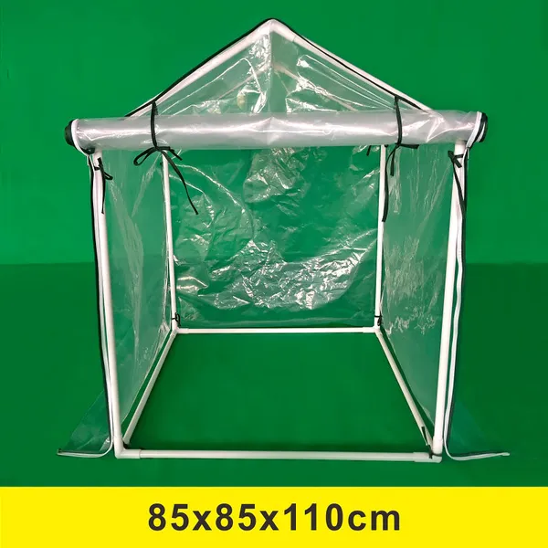 다육이 조립식 미니 비닐 하우스 / 온실 소형 수경 재배 포트 85x85x110cm 투명_매질