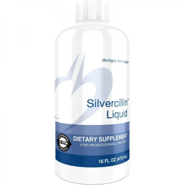 건강을위한 디자인 액체 청정화 된은 - Silvercillin 액체은 면역성이있는 지원 (95의 봉사 16 개 온스, 1, 단일상품