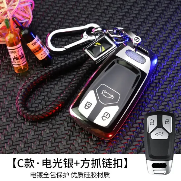아우디 a4l 키 세트 19 고급 q2l a3 q3 a6l 2020q5l 홀더, C타입 T인조가죽 풀팩토리 전깃불 실