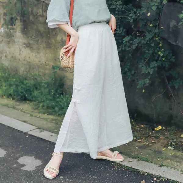 심쿵마켓 빈티지 면 린넨 와이드 캐주얼 팬츠